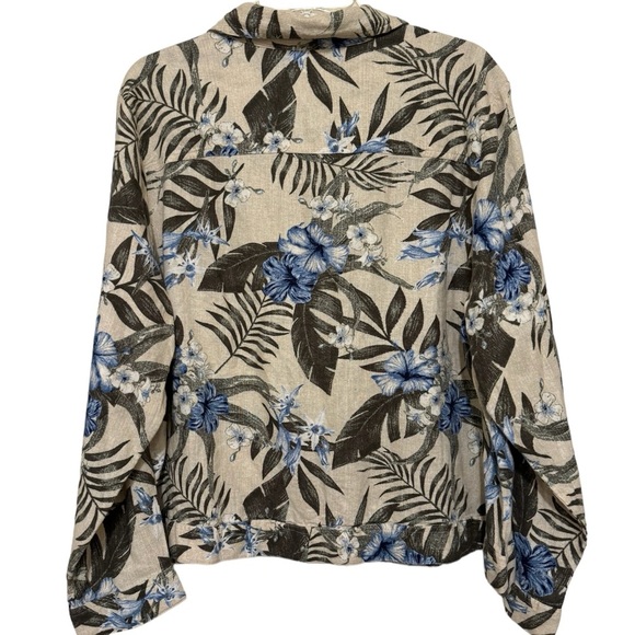 Denim&Co. Naturals Linen Blend Button Down Jacket/Blazer Size 1X - Picture 3 of 11